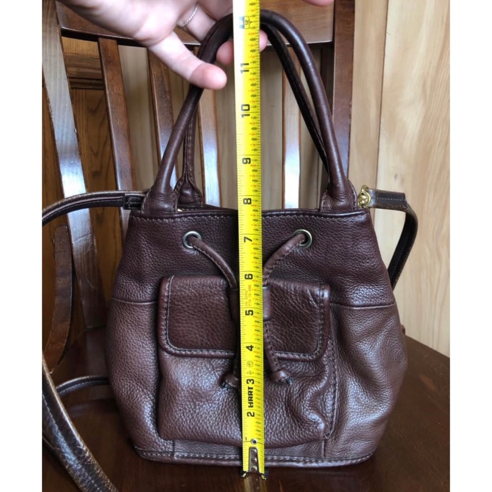 Vintage leather Fossil bucket bag crossbody - Picture 5 of 6